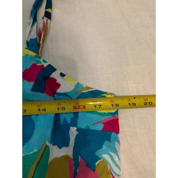 J. Crew Floral Tropical Peplum Tie Shoulder Tank Size 10 NEW - Picture 6 of 7